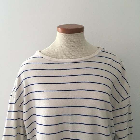 Zara White and Blue Stripes with Colorful Tassels - Picture 2 of 6